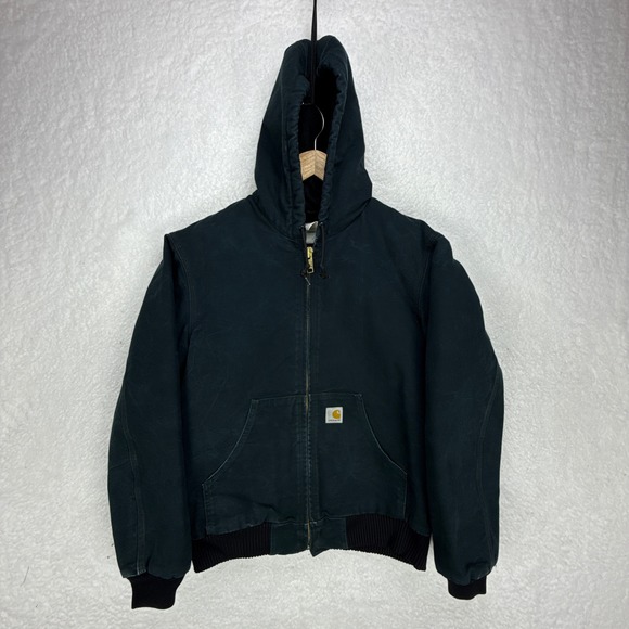 Carhartt Active Jacket Quilt Lined Mens Small J140 BLK Black Faded - Picture 1 of 13